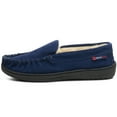 thumbnail image 5 of Alpine Swiss Moccasin Slipper Genuine Suede and Faux Shearling Lining, Navy, Men, 5 of 7