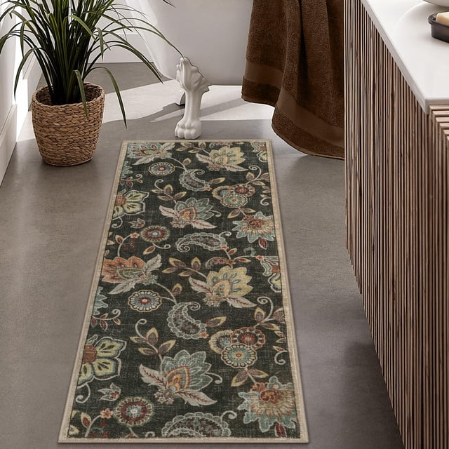 Alfombra para baño Morebes, 61 x 152 cm, antideslizante, lavable