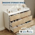 thumbnail image 4 of Commode Cannelée à 6 Tiroirs en Chêne, Commode Double Moderne de 47,2 Pouces avec Poignées en Métal et Design Courbé - Armoire de Rangement Grand pour Chambre, Salon et Entrée, 4 of 7