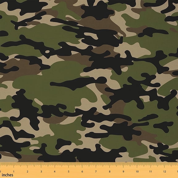 Military Camo Upholstery Fabric Camouflage Indoor Outdoor Fabric,Black And Green Decorative Fabric Geometric Camo Stripes Waterproof Fabric Teens Adult,2 Yard,Black Green