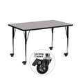 thumbnail image 2 of Flash Furniture Mobile 24''W x 60''L Rectangular Activity Table with 1.25'' Thick High Pressure Grey Laminate Top and Standard Height Adjustable Legs, 2 of 3