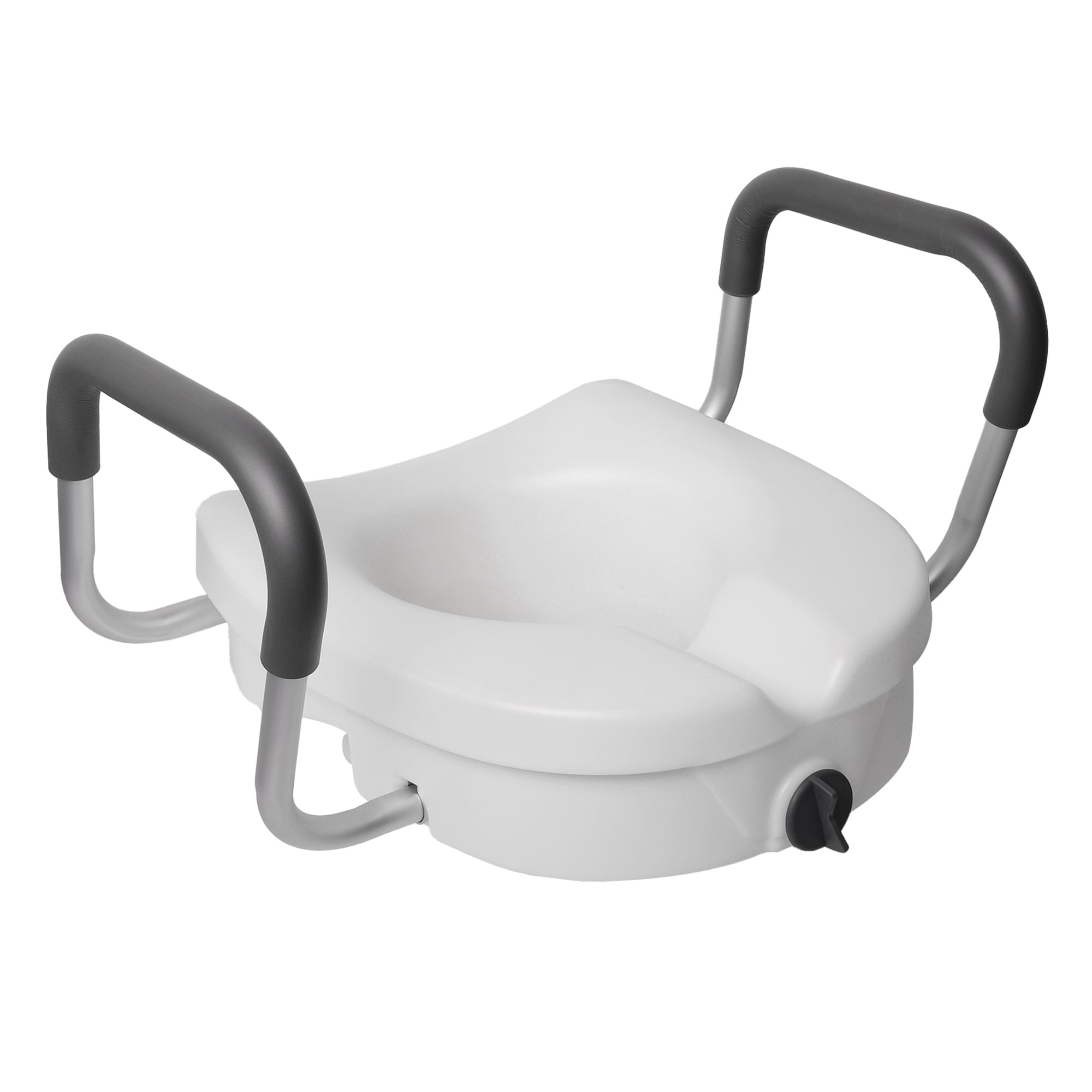Raised Toilet Seat with Removable or Adjustable Handles, Plastic Raised