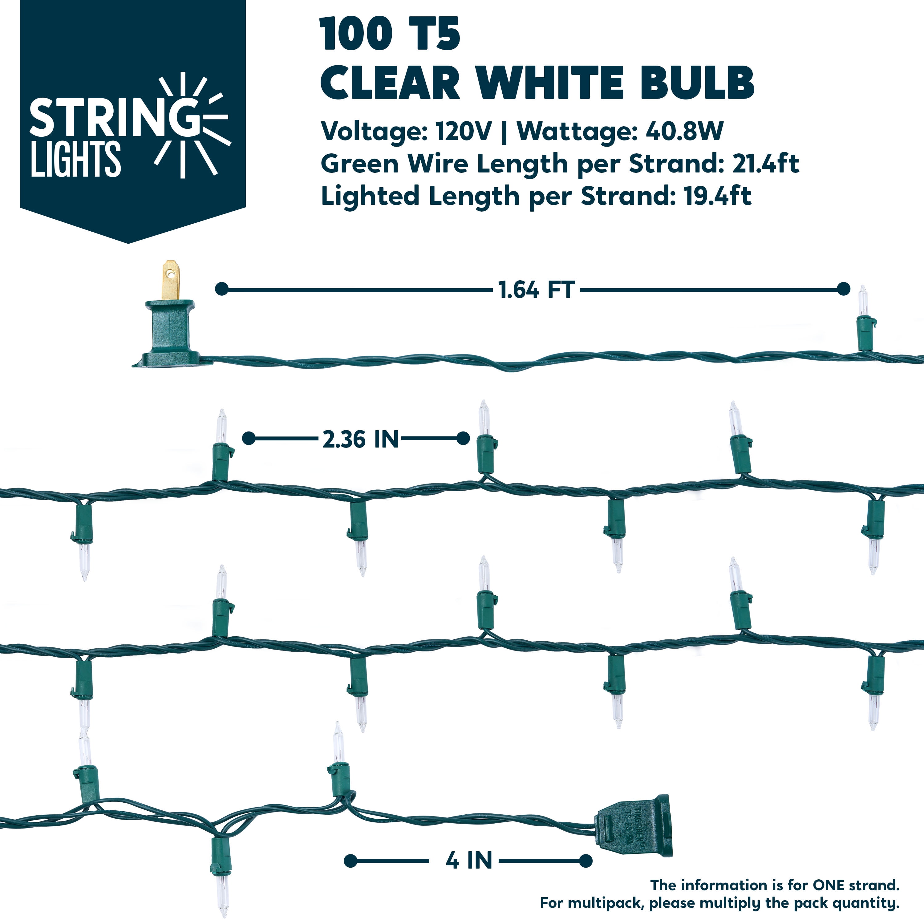 Joyfy Clear Christmas Lights,85.6FT 400(4x100)-Count Warm White Christmas String Lights,Connectable Green Wire Xmas Tree Lights for Indoor Outdoor Christmas Decorations Holiday Party Decor