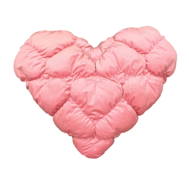 Plush Heart Shaped Throw Pillow with 3D Texture for Sofa Bedroom Decor Photo Prop 1 Count