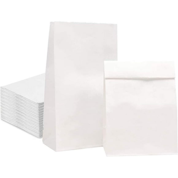 shiyou-Paper Lunch Bags, 50Pcs Kraft Paper Bags Bulk, 3.5 * 2.1 * 6.7\u201d Durable and Recyclable Sandwich Bag, Wax Paper Bags for Snack, Lunch, Pastries, Popcorn, Grocery and Party Favor, White
