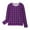 Purple, variant on Gelikeya Girls Long Sleeve T Shirts Round Neck Plaid Shirt Basic Casual Loose Tunic Tops Soft Comfortable Kids Clothing White 3-4 Years