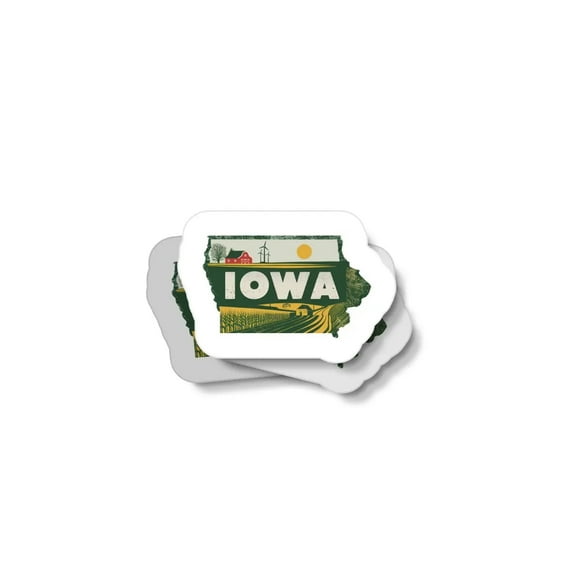 Retro Iowa Waterproof Sticker
