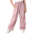 thumbnail image 2 of NAISIBABY Kids Girls Pants, Elastic Waist Quick Dry Summer Lightweight Straight Leg Sports Outdoor Pants Pink Size 4, 2 of 9