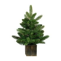 Artificial Norfolk Pine Potted Trees, Realistic Faux Christmas Greenery for Tabletop, Mantel, Entryway & Holiday or Year-Round Home Decor