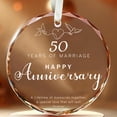 thumbnail image 1 of Fastpeace Adorno De Cristal Para 50 Aniversario De Boda, Elegante Decoración De Árbol De Navidad De Cristal Transparente Y Regalo De Recuerdo De Aniversario Dorado Para Padres, Abuelos O Parejas Que C, 1 of 5