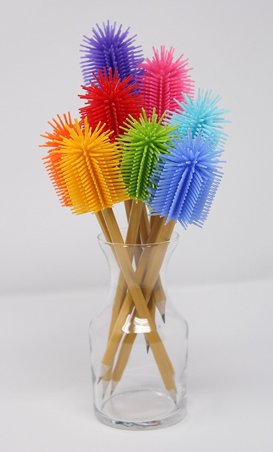Spike Silicone Fidget Tactile Pencil Topper, Sensory Motor Aid for School, Home, Work (Multicolor 8 Pack)