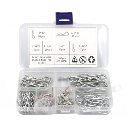 GJX 100Pcs Cotter Pin Assortment Kit，Multi Function Storage Trailer Pin，Efficient Sorting Cotter Pin