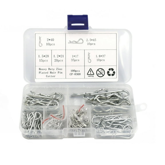 GJX 100Pcs Cotter Pin Assortment Kit，Multi Function Storage Trailer Pin，Efficient Sorting Cotter Pin
