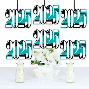 Big Dot of Happiness 2025 Teal Graduation Decorations - DIY Party Essentials - Set of 20