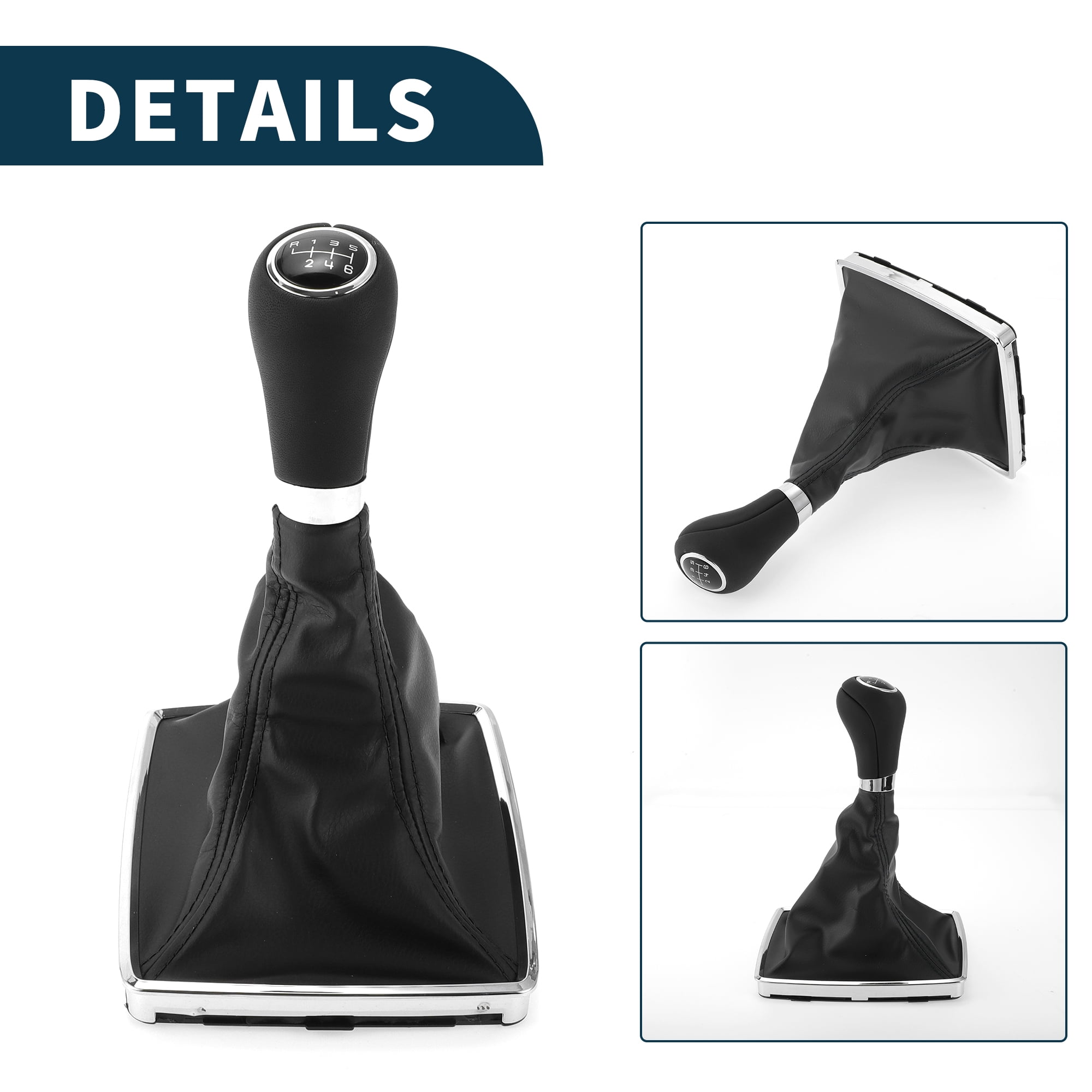 Unique Bargains Gear Shift Knob with Cover 6 Speed Manual Stick Shifter Knob for Mercedes-Benz C-Class 2007-2023 Plastic