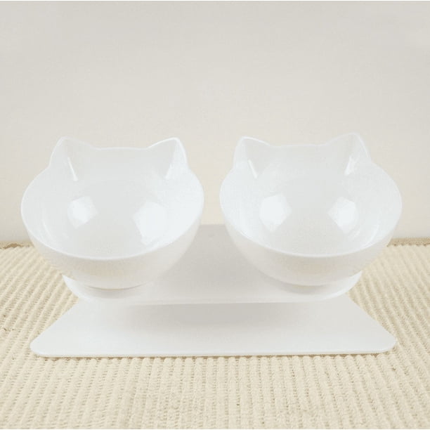 Tazón para gatos Tazón para perros Tazón para mascotas Tazón para gatos y perros Tazón de arroz Protección de la columna vertebral Tazón para mascotas Tazón doble para gatos Tazón doble Blan