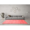 thumbnail image 3 of Ahgly Company Machine Washable Indoor Round Abstract Red Modern Area Rugs, 3' Round, 3 of 4