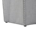thumbnail image 6 of Nicole Miller Cocktail Ottoman Zaid Linen Upholstered Octagon Single Tufted Nailhead Trim Grey/Chrome, 6 of 9