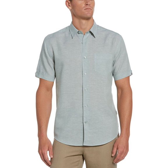 Cubavera Men's Tanner Travel Shirt Blue Size Small