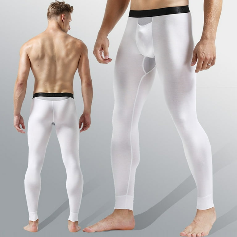 Jtckarpu ELA Men's Sexy Underwear Leggings, Ultra -Soft & Stretchy Tights  Winter Thermal Sherpa Lined Base Layer Bottoms