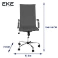 thumbnail image 2 of Silla de Escritorio Ergonómica con Base Metálica y Ruedas, Altura Ajustable para Oficina o Home Office, 2 of 10