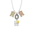 thumbnail image 2 of Delight Jewelry Silvertone Love with Yellow Paw Multi-Colored Crystal Mom Charm Necklace, 2 of 5