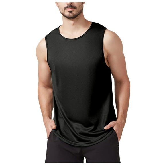 UAYOTSE Men Summer Undershirt Breathable Loose Fit Athletic Tops for Party Running Beach,Sizes XL