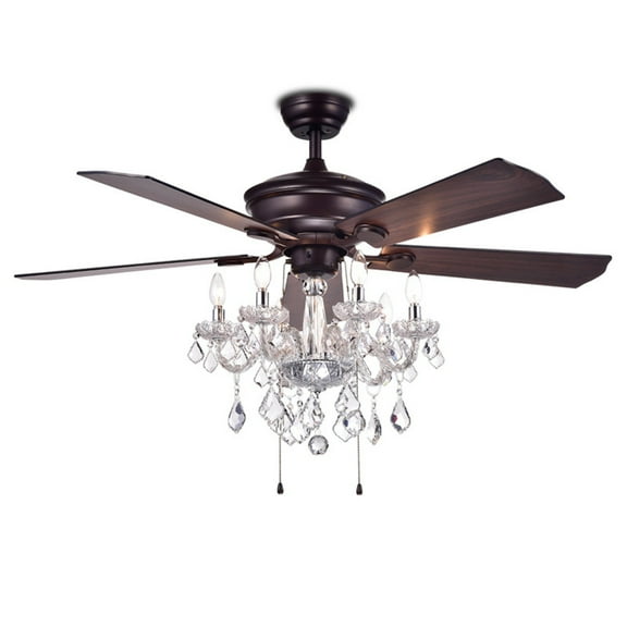 Havorand 52-inch 5-Blade Ceiling Fan Crystal Chandelier