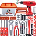 thumbnail image 1 of Construction tools toy set, chainsaw tool box with accessories, role play set, 42 pieces, 1 of 2