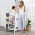thumbnail image 2 of HOMCOM Toddler Tower Kitchen Helper with 3-Level Adjustable Height, Heavy-Duty Kids Step Stool with Safety Rail, Grey, 2 of 9