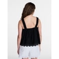 thumbnail image 3 of Time and Tru Women's Eyelet Embroidery Trim Tank Top, Sizes XS-XXXL, 3 of 5