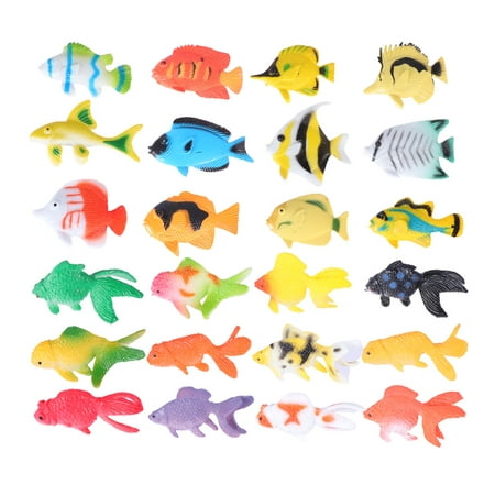 

FRCOLOR 24pcs Fish Models Simulation Marine Organism Toy Preschool Kids Educational Toys (12PCS Tropical Fish and 12PCS Goldfish)