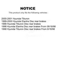 thumbnail image 2 of Transit Auto Front Rear Disc Brake Rotors and Semi-Metallic Pads Kit for Car Hyundai Tiburon Elantra K8F-101088, 2 of 11