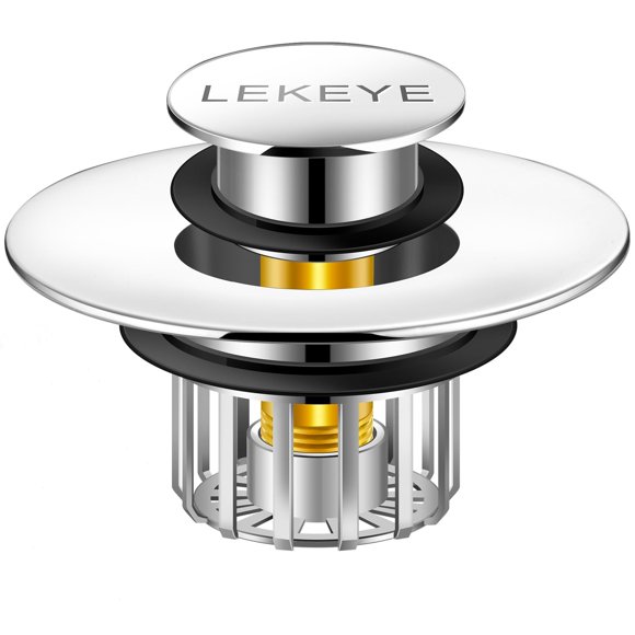 Tapón de desagüe para bañera LEKEYE emergente con colador 3,8-4,4 cm