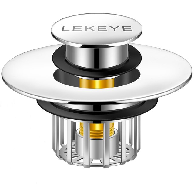 Tapón de desagüe para bañera LEKEYE emergente con colador 3,8-4,4 cm