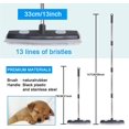 thumbnail image 3 of Shiyou - Balai en Caoutchouc pour Cheveux avec Râteau et Raclette pour Tapis, Brosse de Sol 2 en 1 pour Tapis, Manche Réglable de 62 Pouces, Balai en silicone Noir (2), 3 of 4