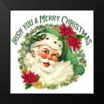 thumbnail image 2 of Allen, Kimberly 12x12 Black Modern Framed Museum Art Print Titled - Green Santa Merry Christmas, 2 of 5
