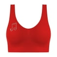 thumbnail image 6 of AINIYS Breathable Everyday Bras Wireless Seamless Soft Cup Bra Wide Straps Sports Yoga Bra Bralette Lift and Support Push-Up Bra No Underwire T-Shirt Bra Cleavage Bra Secure Fit Bra for Women Red S, 6 of 6