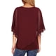 thumbnail image 3 of Sunloudy Blusas de gasa fluidas para mujer, blusas de cuello redondo sueltas de color sólido informales de doble capa Sunloudy moda, 3 of 5
