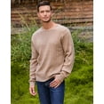 thumbnail image 6 of Kallspin Men’s Wool Blend Crew Neck Cable-Knit Pullover Sweaters(Coffee, X-Large,Tall), 6 of 8
