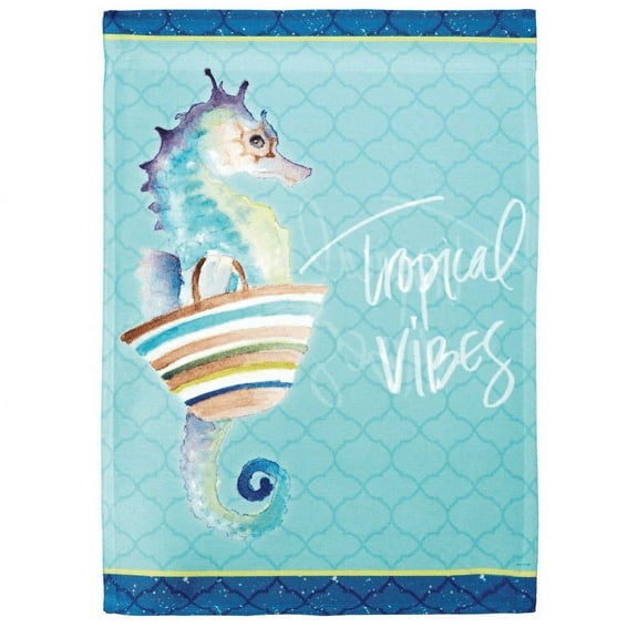 Make Waves Sea Turtle Blue 13 x 19 Small Polyester Outdoor Hanging Garden Flag