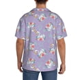 thumbnail image 3 of Gukieu Swan With Stars Print Men's Short-sleeved Shirts, Button-down Pocket Shirts, T-shirts, Beach Vacation Travel Summer Clothing-Medium, 3 of 5