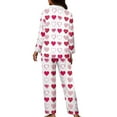 thumbnail image 2 of Suhoaziia Women Pajamas Pants Novelty PJ's Set Fashion Outfits Size XL Jogger Leisure Time Sleep Set Indoor Button-Down Pajama Autumn Comfortable Heart Pattern Daily Wear, 2 of 6