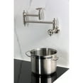 thumbnail image 2 of Kingston Brass KS3108RKZ Wendell Wall Mount Pot Filler Faucet with Knurled Handle, Brushed Nickel, 2 of 7