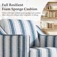 thumbnail image 5 of Swivel Accent Chair, Swivel Barrel Chair, Upholstered Comfy 360 Degree Swivel Club Chair for Living Room/Bedroom/Waiting Room/Office(Linen Stripe Navy, Set of 2), 5 of 6