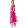 thumbnail image 5 of HAPPY BAY Women's Summer Loungewear Sheer Solid Casual Cover Up Relaxed Caftan Maxi Dresses for Women Plus Size XL-XXL Pink, Pom Pom Lace, 5 of 5