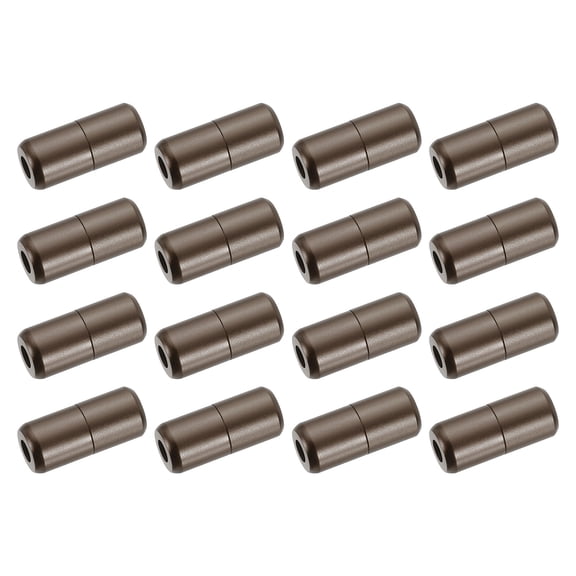 16Pack Shoe Laces Buckle Lock Aluminum No Tie Shoelace Turnbuckle, Coffee