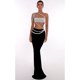 thumbnail image 2 of Conjunto de Top y falda larga para mujer, traje Sexy de dos piezas con cristales y diamantes negros, vestido de celebridad para fiesta de noche, cumpleaños y graduación, 2 of 5