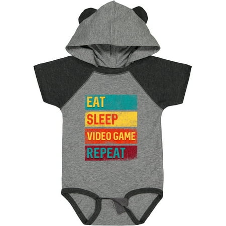 

Inktastic Eat Sleep Video Game Repeat Gift Baby Boy or Baby Girl Bodysuit