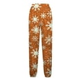 thumbnail image 4 of WXLWZYWL Women Merry Christmas Sweatpants Drawstring Jogger Snowflake Fun Print Elastic Waist Casual Trousers Warm Comfy Pants with Pockets, 4 of 5